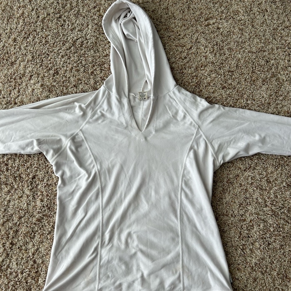 Prana White Hooded Athletic Top